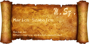 Marics Szabolcs névjegykártya
